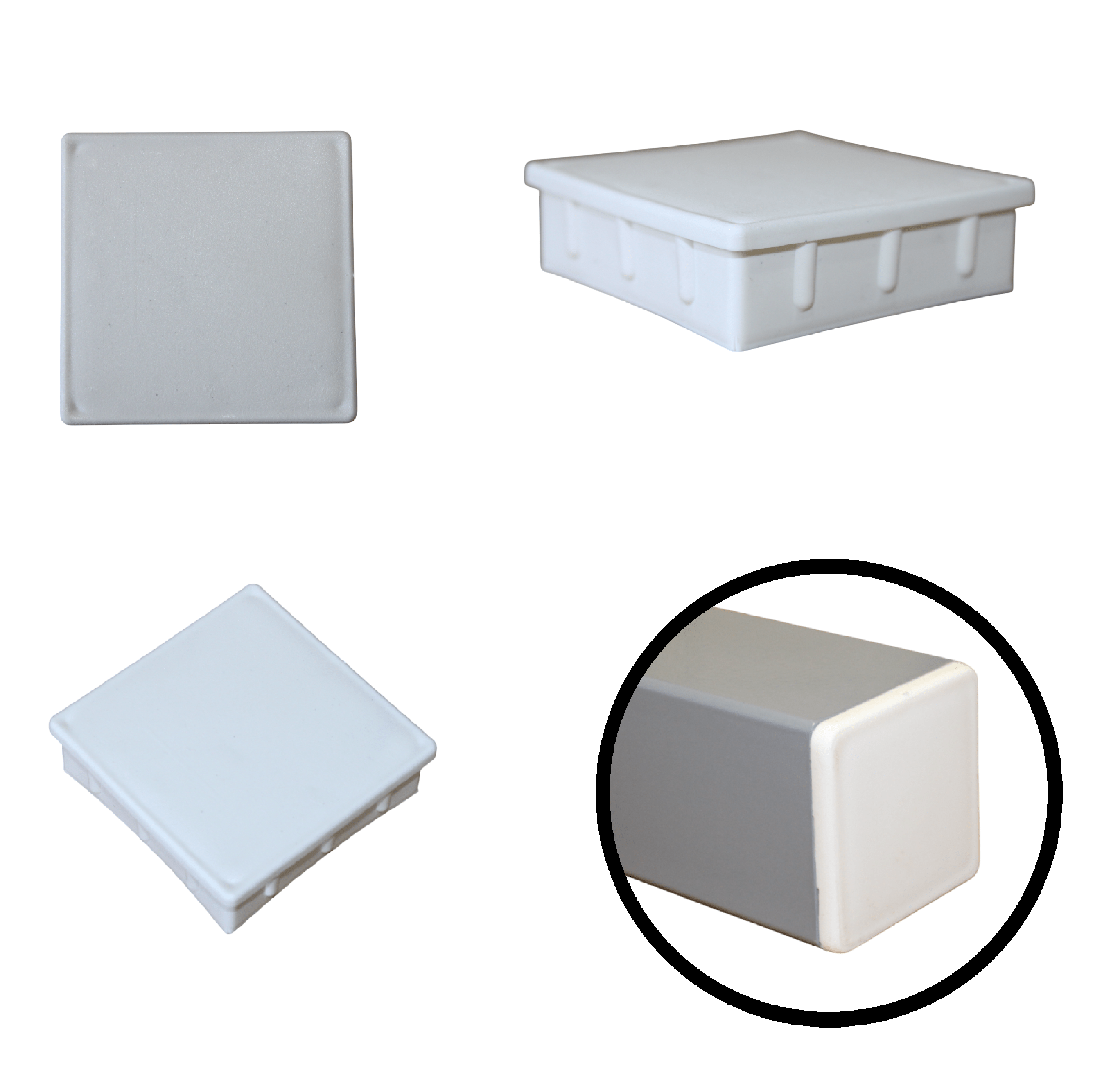 Tampa Metalon encaixe interno 80X80 BRANCA Pacote com 10 un.