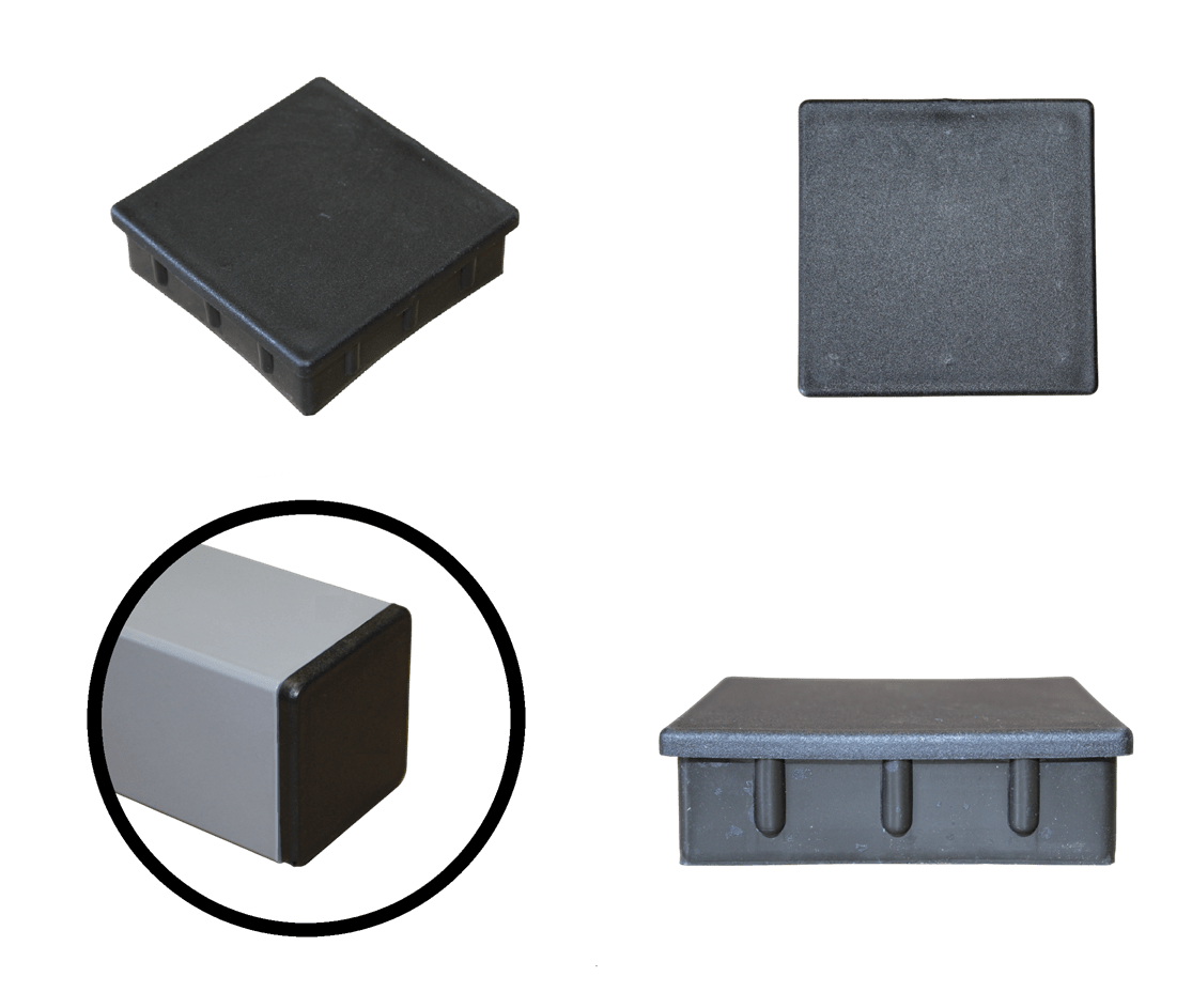 Tampa Metalon encaixe interno 80X80 PRETA Pacote com 10 un.