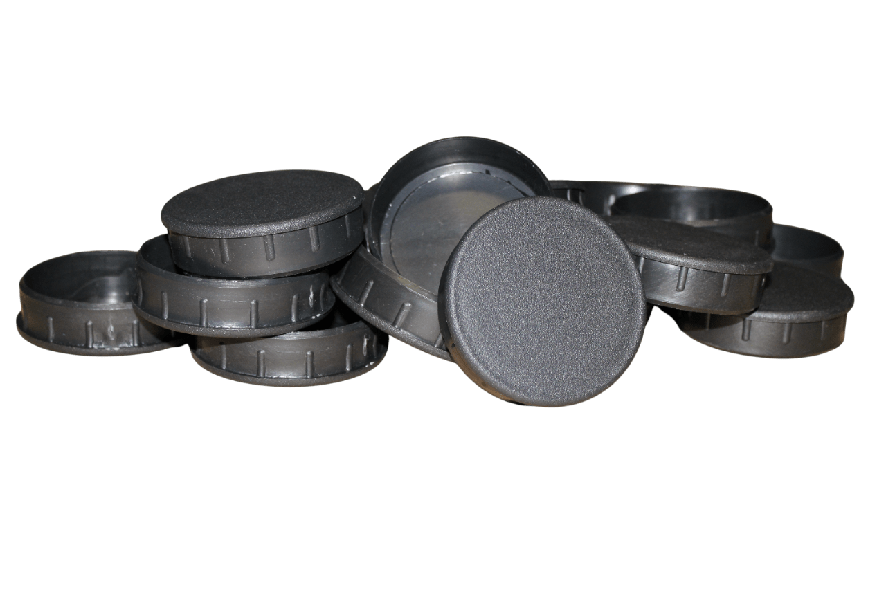 Tampa metalon encaixe interno redonda 3 POLEGADAS Pacote com 10 un. - PRETO