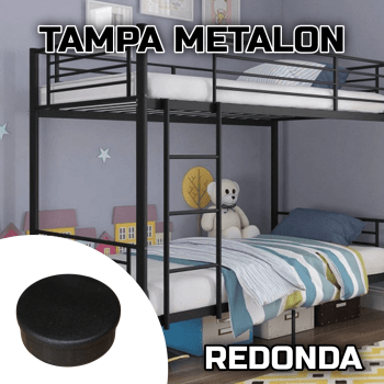 Tampa metalon encaixe interno redonda 2 POLEGADAS Pacote com 10 un. - PRETO