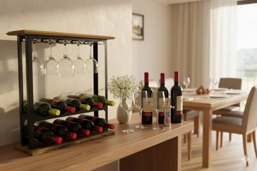 ADEGA BARZINHO DE MESA EM AÇO E MADEIRA IMBUIA NATURAL ADEGA BARZINHO DE MESA EM AÇO E MADEIRA IMBUIA NATURAL