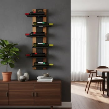 ADEGA DE PAREDE 06 GARRAFAS IMBUIA 