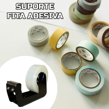 Suporte porta Fita Adesiva DUREX Largo rolo grande INTEIRO EM FERRO Preto