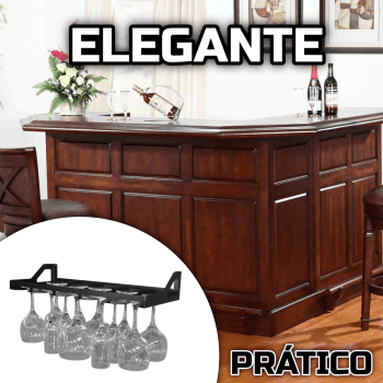 SUPORTE PARA TAÇAS ENTRADA FRONTAL,  FIXAÇÃO EM PAREDE 