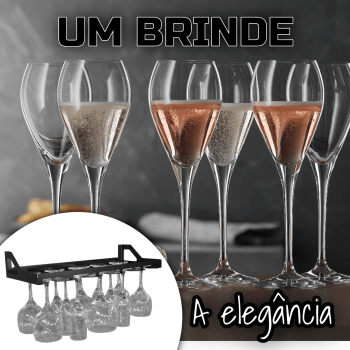 SUPORTE PARA TAÇAS ENTRADA FRONTAL,  FIXAÇÃO EM PAREDE 