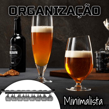 SUPORTE PARA TAÇAS SUSPENSO GRANDE EM AÇO 