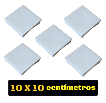 Tampa Metalon encaixe interno 100X100 BRANCA Pacote com 10 un.