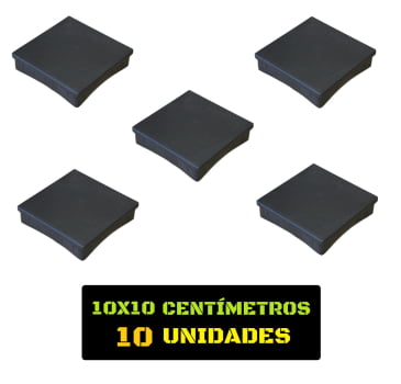 Tampa Metalon encaixe interno 100X100 PRETA Pacote com 10 un.