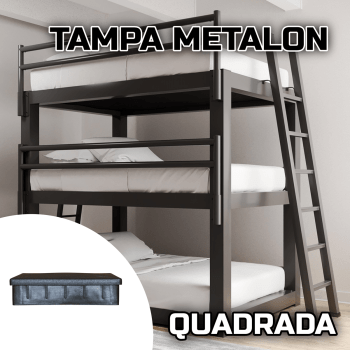 Tampa Metalon encaixe interno 100X100 PRETA Pacote com 10 un. 