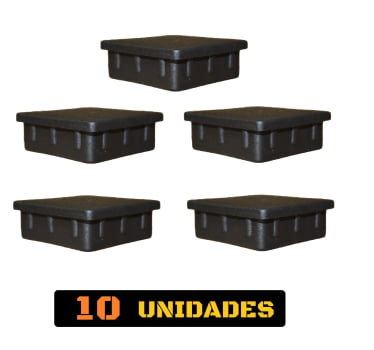 Tampa Metalon encaixe interno 100X100 PRETA Pacote com 10 un. 