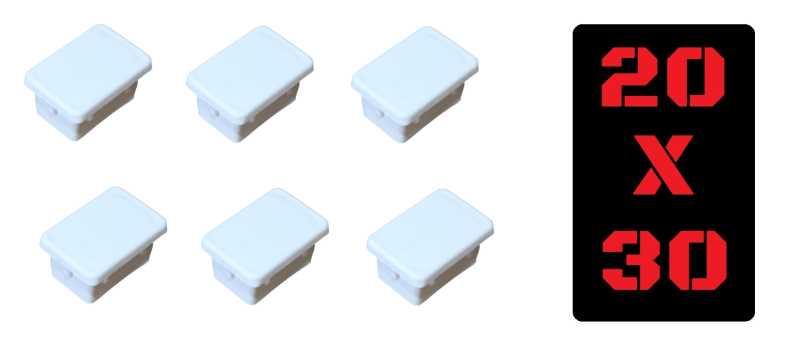 Tampa Metalon encaixe interno 20x30 BRANCA Pacote com 50 un.