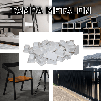 Tampa Metalon encaixe interno 20x30 BRANCA Pacote com 50 un.
