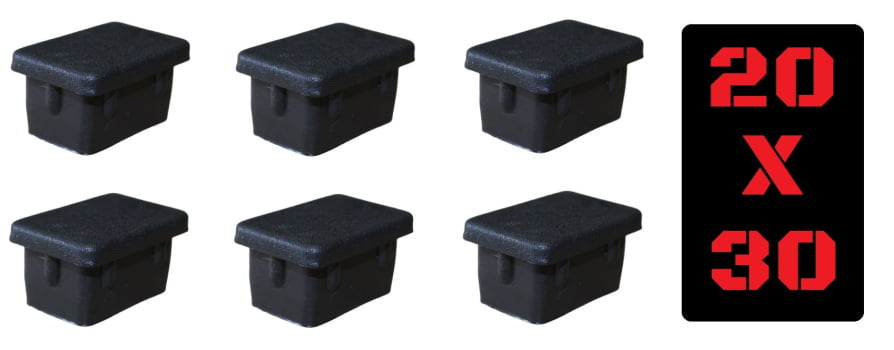 Tampa Metalon encaixe interno 20x30 PRETA Pacote com 50 un.