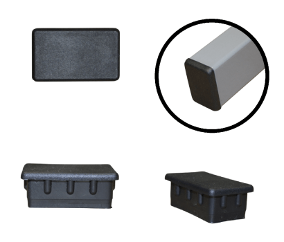 Tampa Metalon encaixe interno 20x30 PRETA Pacote com 50 un.