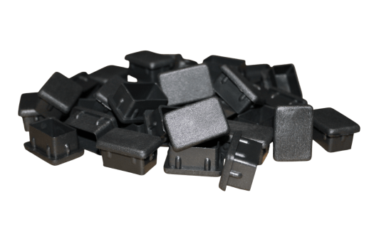 Tampa Metalon encaixe interno 20x30 PRETA Pacote com 50 un.