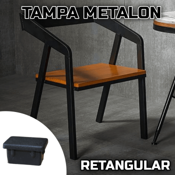 Tampa Metalon encaixe interno 20x30 PRETA Pacote com 50 un.