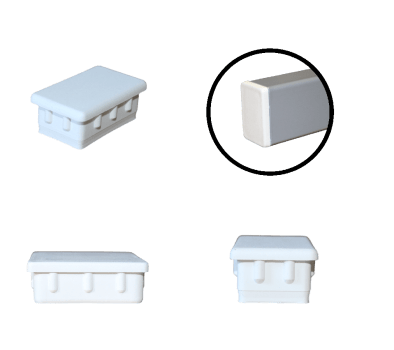 Tampa Metalon encaixe interno 30X50 BRANCA Pacote com 50 un.