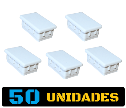 Tampa Metalon encaixe interno 30X50 BRANCA Pacote com 50 un.
