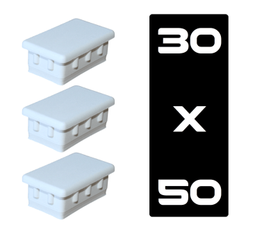 Tampa Metalon encaixe interno 30X50 BRANCA Pacote com 50 un.