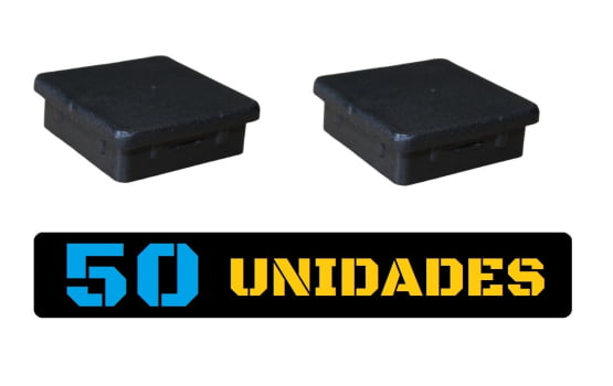 Tampa Metalon encaixe interno 40x40 PRETO Pacote com 50 un.