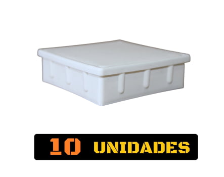 Tampa Metalon encaixe interno 80X80 BRANCA Pacote com 10 un.