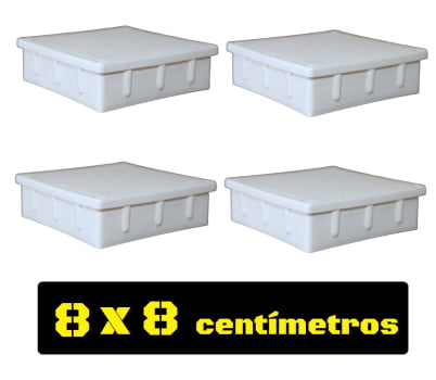 Tampa Metalon encaixe interno 80X80 BRANCA Pacote com 10 un.