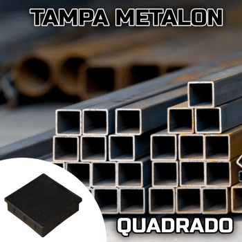 Tampa Metalon encaixe interno 80X80 PRETA Pacote com 10 un.