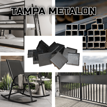 Tampa Metalon encaixe interno 80X80 PRETA Pacote com 10 un.
