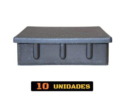 Tampa Metalon encaixe interno 80X80 PRETA Pacote com 10 un.