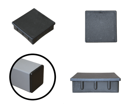 Tampa Metalon encaixe interno 80X80 PRETA Pacote com 10 un.