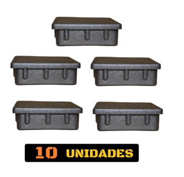 Tampa Metalon encaixe interno 80X80 PRETA Pacote com 10 un.