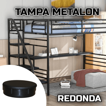 Tampa metalon encaixe interno redonda 2,5 POLEGADAS Pacote com 10 un. - PRETO