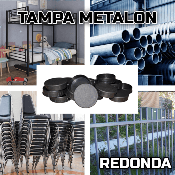 Tampa metalon encaixe interno redonda 2,5 POLEGADAS Pacote com 10 un. - PRETO