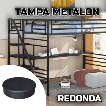 Tampa metalon encaixe interno redonda 3 POLEGADAS Pacote com 10 un. - PRETO