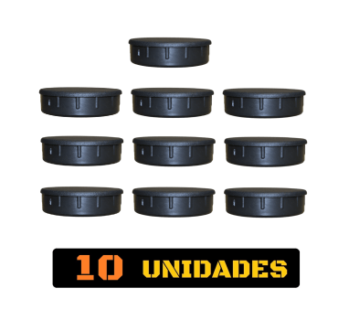 Tampa metalon encaixe interno redonda 3 POLEGADAS Pacote com 10 un. - PRETO