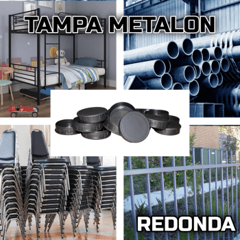 Tampa metalon encaixe interno redonda 3 POLEGADAS Pacote com 10 un. - PRETO Tampa metalon encaixe interno redonda 3 POLEGADAS Pacote com 10 un. - PRETO