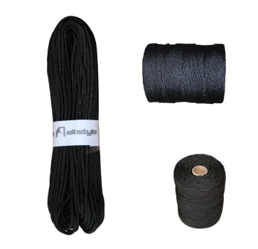 Corda trançada Varal 03mm Polipropileno 40 metros - PRETA Corda trançada Varal 03mm Polipropileno 40 metros - PRETA