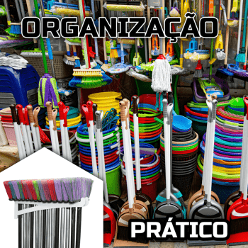 Suporte Vassouras EXTRA GRANDE - BRANCO 