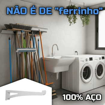 Suporte Vassouras EXTRA GRANDE - BRANCO 