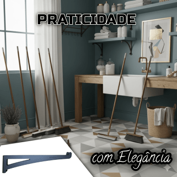 Suporte Vassouras EXTRA GRANDE - PRETO