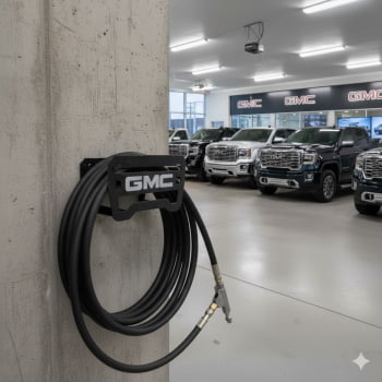 Suporte Enrolar Porta Mangueira Garagem modelo GMC