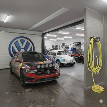 Suporte Enrolar Porta Mangueira Garagem modelo  VOLKSWAGEN
